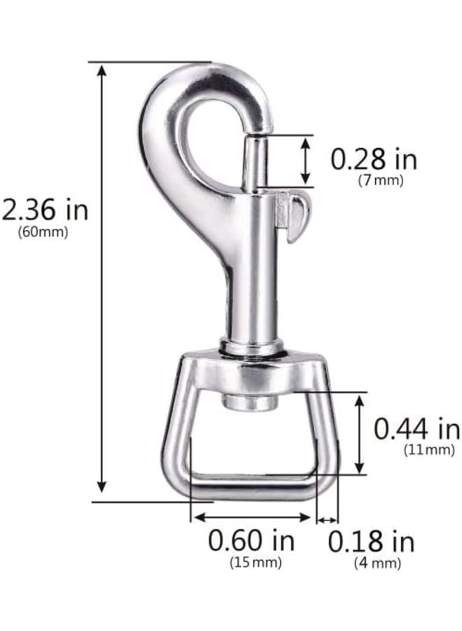 خطافات دوارة، 20 قطعة معدنية شديدة التحمل بمشبك على شكل عين مربعة مشبك الزناد متعدد الأغراض - أفضل لإبزيم الحيوانات الأليفة الربيعي، سلسلة مفاتيح لربط طوق مقود الكلب، مشروع الحرف اليدوية