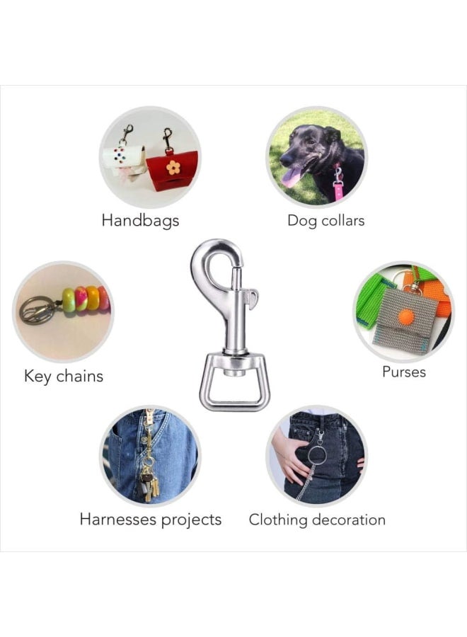 خطافات دوارة، 20 قطعة معدنية شديدة التحمل بمشبك على شكل عين مربعة مشبك الزناد متعدد الأغراض - أفضل لإبزيم الحيوانات الأليفة الربيعي، سلسلة مفاتيح لربط طوق مقود الكلب، مشروع الحرف اليدوية