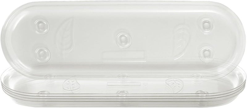 Idyllize Store Oval 5 Pieces of 14 by 4 5/8 Inches Clear Plastic Heavy Duty Plant Saucer Drip Trays for pots, Window Sills and Window Shelf (14'' x 4.6'') - Image 1