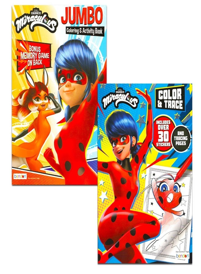 Miraculous مجموعة أنشطة الدعسوقة المعجزة للأطفال - حزمة تحتوي على 4 كتب تلوين متنوعة، ملصقات، والمزيد | مستلزمات حفلة الدعسوقة المعجزة - Image 2