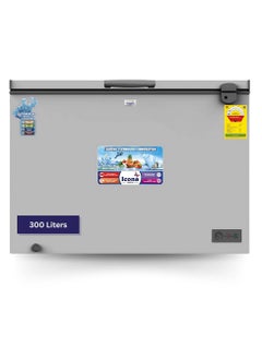 ICONA Icona 300L Chest Freezer – Sliding Glass Door Deep Freezer with LED Light, Lock & Key, Temperature Control & Stainless Steel Interior – Model ILCF-335H  - Image 1