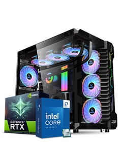 تروينورت كمبيوتر ألعاب أسترافون، إنتل كور i7-12700F، RTX 3060، 32 جيجابايت ذاكرة عشوائية، 512 جيجابايت SSD، 1 تيرابايت HDD، مبدد حراري سائل 360 مم، ويندوز 11 برو، صندوق أسود  - Image 1