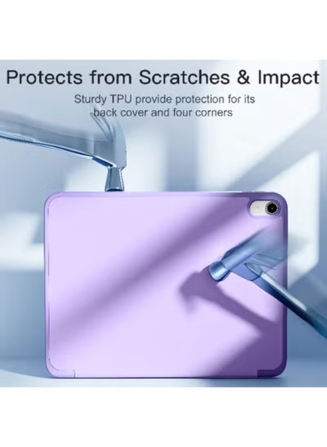 JMD iPad 10.9 Case 10th Generation (2022) / iPad 11th Gen A16 (2025) – Slim Magnetic Trifold Stand Cover with Pencil Holder, Auto Sleep/Wake, Shockproof Lightweight Protection, Purple - Image 3