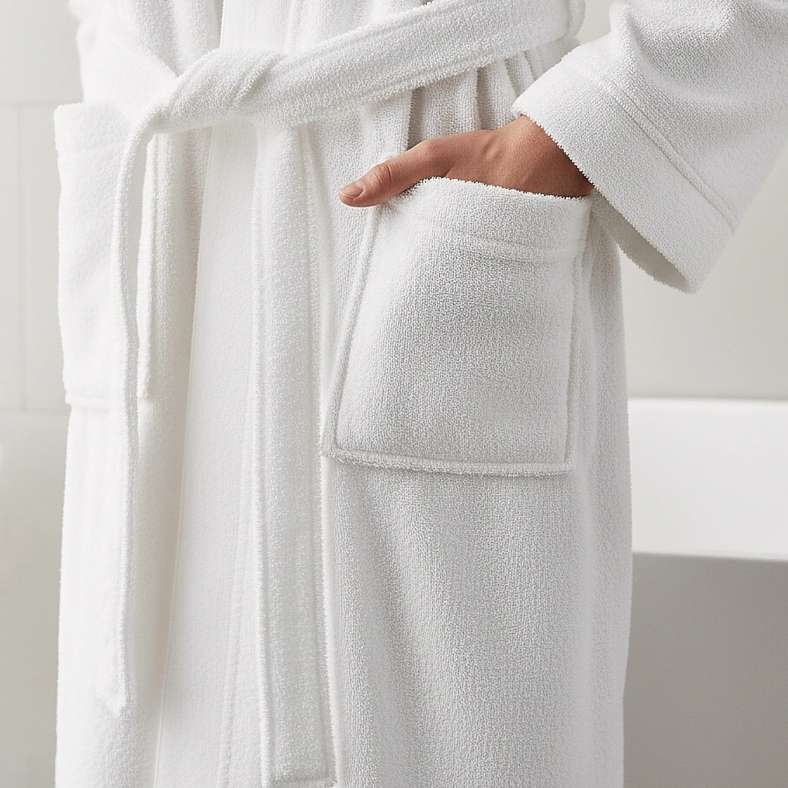 Pan Home Ultra Luxe Turkish Bathrobe for Women - White - Image 2