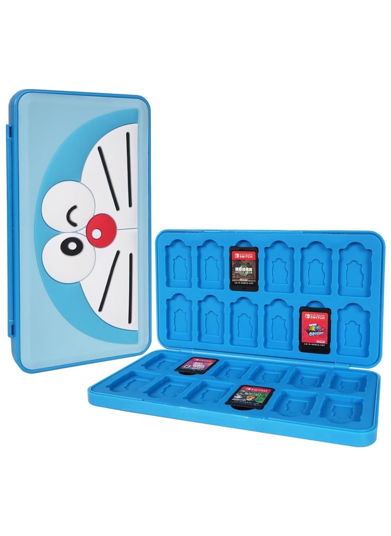 Generic - حافظة بطاقات ألعاب Doraemon لأجهزة نينتندو سويتش/بطاقات SD، تخزين 24 بطاقة ألعاب سويتش، حامل محمول، غلاف صلب جميل جميل مع إغلاق مغناطيسي، ملحقات ملحقات ملحقات ألعاب صندوق ألعاب سويتش/SD - Image 1