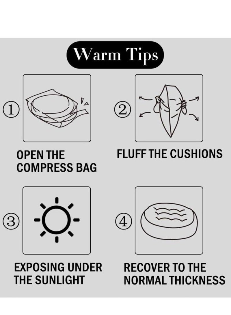 Aikenn Chair Pads Round Seat Cushion with Ties Sofa Pillows Meditation Floor Pillow Thicken Tatami Cushion Sofa Chair Pads Car Seat Cushion for Office Living Room Sofa Balcony Yoga(Light Coffee) - Image 4