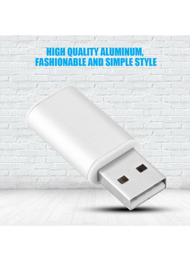 Thoraya External USB 2.0 to 3.5mm Stereo Audio Sound Card Mic Adapter Speaker (Silver)  - Image 3