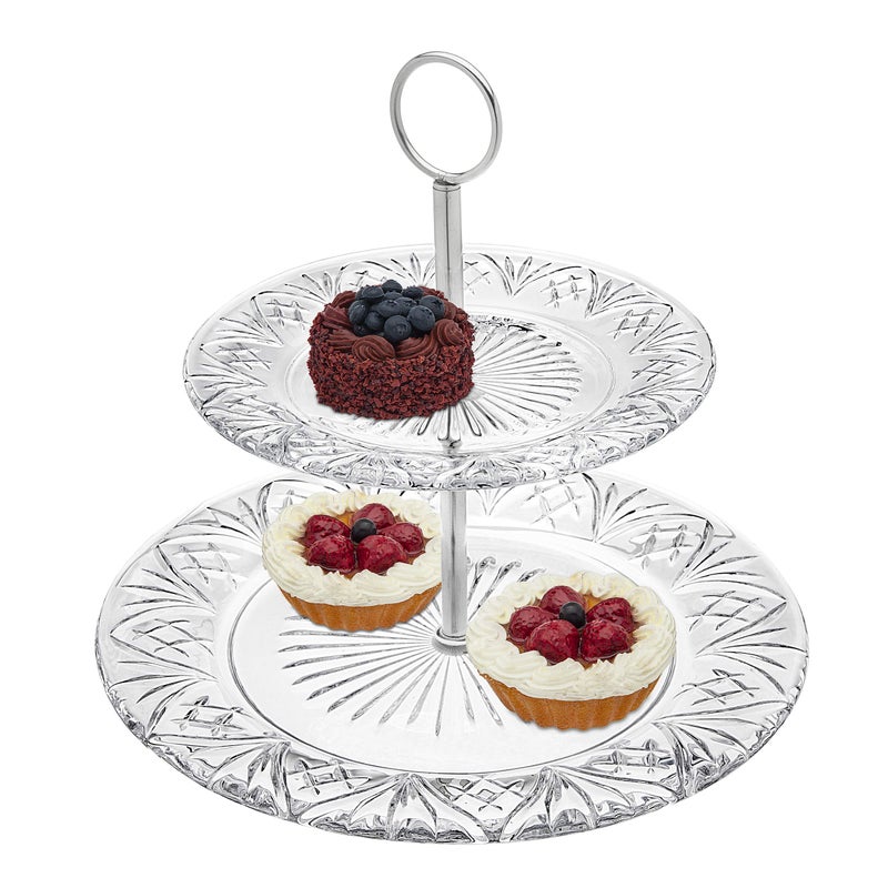 Godinger 2 Tier Platter Tray Server  Dublin Collection