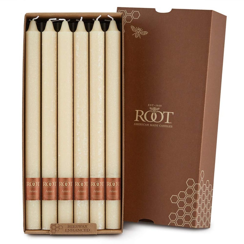 Root Candles Unscented Dinner Candles Premium Beeswax Blend Boxed Candle Set, 12-Inch, Buttercream, 12-Count - Image 2