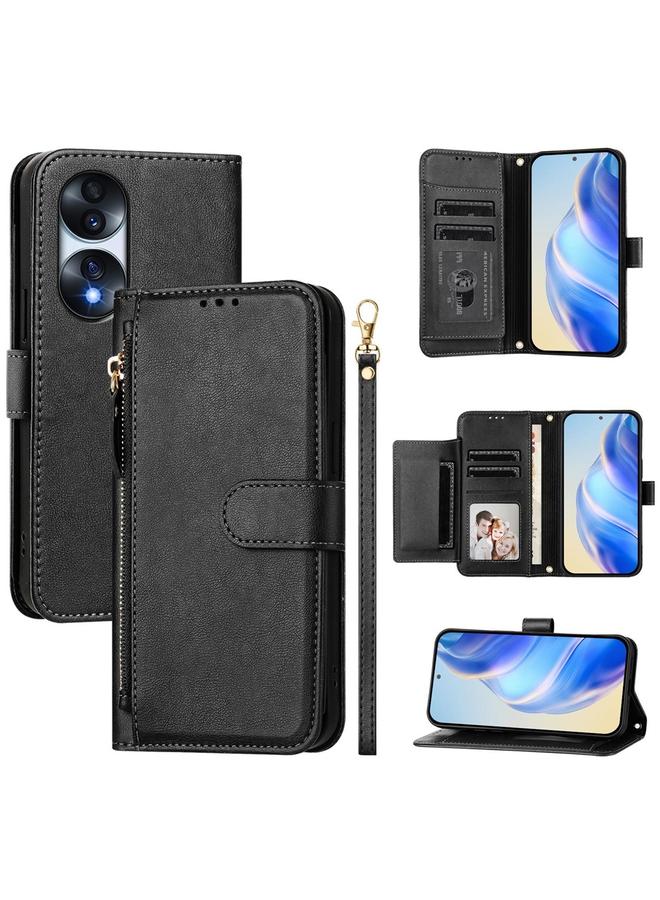 S-TOP Case For Honor 70 Pro Multi-Card Slots Zipper Wallet Leather Phone Case - Image 1