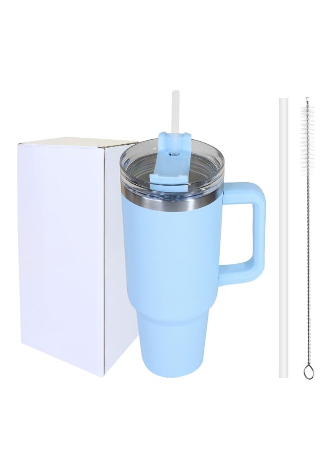 Executive LLC - 40 oz Insulated Tumbler with Handle and Straw Lid Reusable Water Bottle Leak-Proof Five-Walled Stainless Steel Cup Keeps Cold Keeps Hot - Image 1