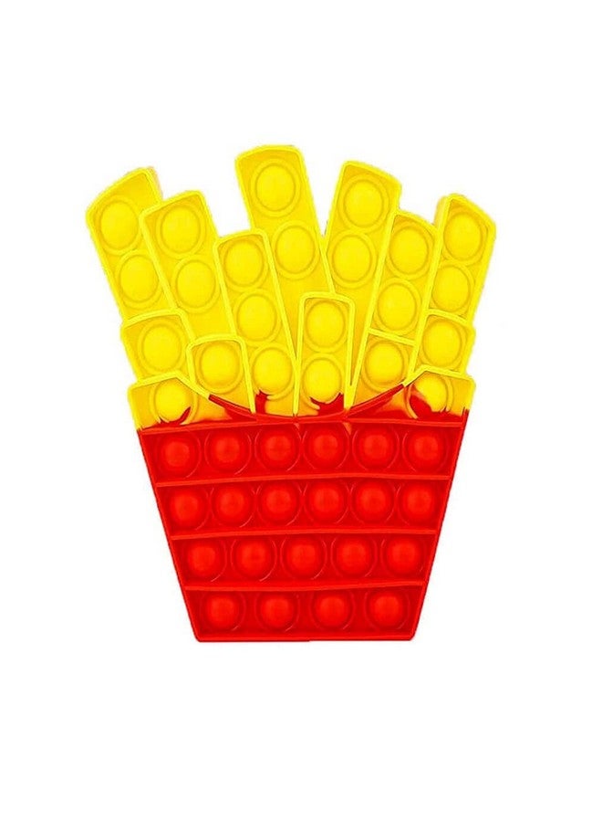 فنبلاست لعبة FunBlast Pop It Fidget Toy، لعبة تخفيف التوتر المصنوعة من السيليكون للأطفال المصابين بالتوحد ذوي الاحتياجات الخاصة، لعبة حسية بالضغط (بطاطس مقلية) - Image 1