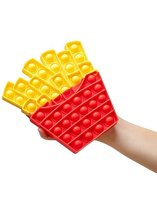 فنبلاست لعبة FunBlast Pop It Fidget Toy، لعبة تخفيف التوتر المصنوعة من السيليكون للأطفال المصابين بالتوحد ذوي الاحتياجات الخاصة، لعبة حسية بالضغط (بطاطس مقلية) - Image 2