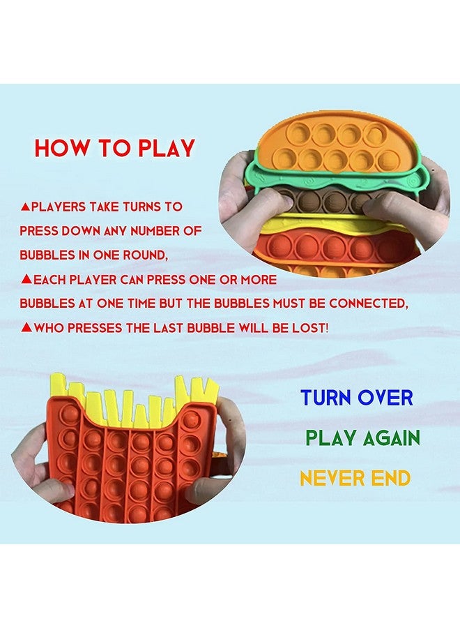 فنبلاست لعبة FunBlast Pop It Fidget Toy، لعبة تخفيف التوتر المصنوعة من السيليكون للأطفال المصابين بالتوحد ذوي الاحتياجات الخاصة، لعبة حسية بالضغط (بطاطس مقلية) - Image 3