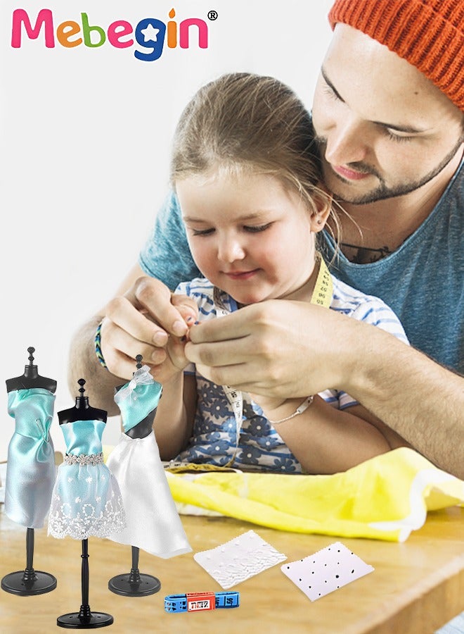 MEBEGIN 5 Pack Fashion Designer Kit for Kids, DIY Handmade Doll Clothes, Fashion Design Studio Toys with 1 Mannequin, Creative Doll Clothes Outfits Hand Made Set, No-Sewing Fashion Design, Ideal Gift for Girls - Image 2