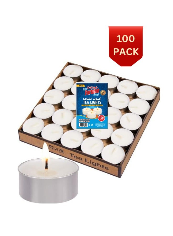 Fortune Fortune Fresh 100-Piece Tea Light Candle White/silver Scented  - Image 1