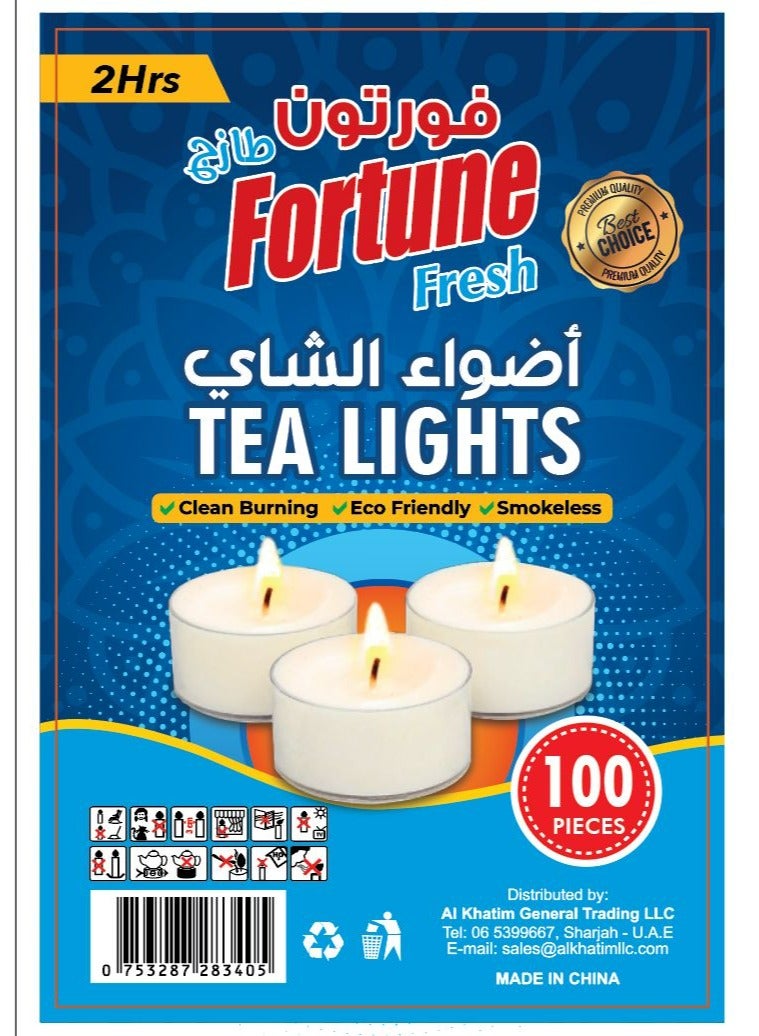 Fortune Fortune Fresh 100-Piece Tea Light Candle White/silver Scented  - Image 3