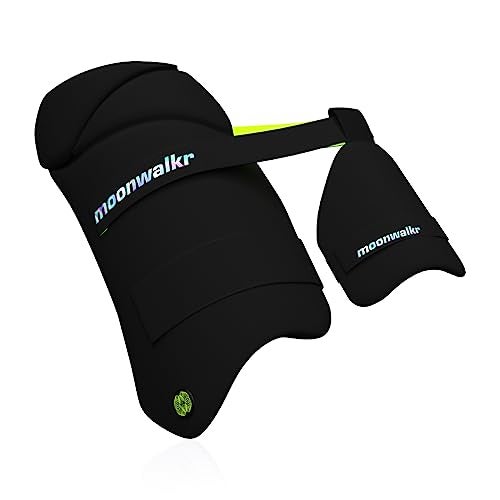 moonwalkr Thigh Guard 2.0 Protective Gear for Batter’s Height (4’9”- 5’3”) Cricket Thigh Pad Cricket Accessories & Equipment Safeguarding Both Your Outer and Inner Thighs Black (Small, Left Hand) - Image 2