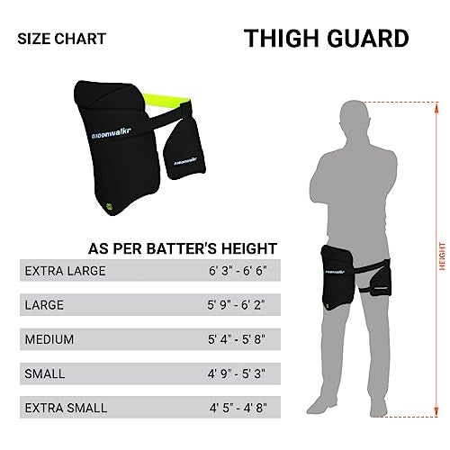 moonwalkr Thigh Guard 2.0 Protective Gear for Batter’s Height (4’9”- 5’3”) Cricket Thigh Pad Cricket Accessories & Equipment Safeguarding Both Your Outer and Inner Thighs Black (Small, Left Hand) - Image 3