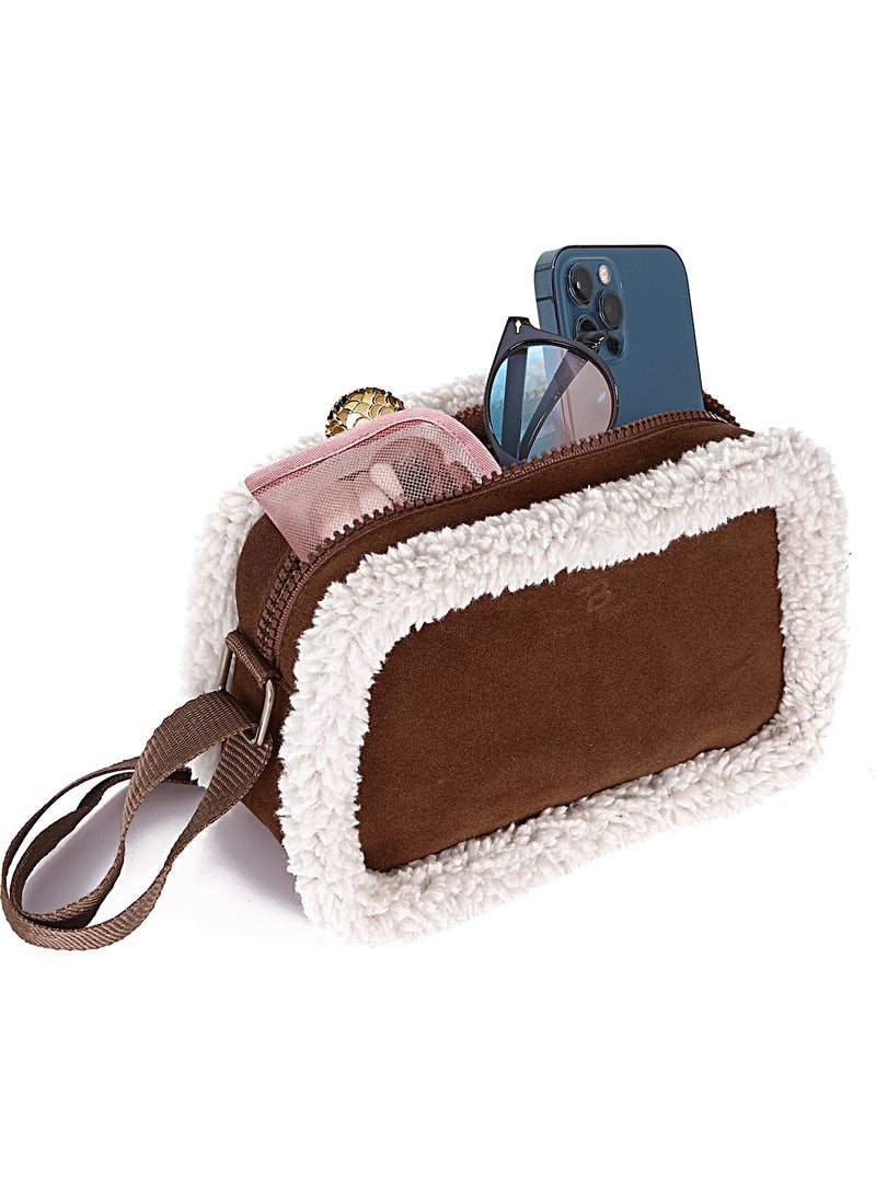 tonny black - Original Furry Plush Mini Shoulder Bag Crossbody Adjustable Shoulder Bag with Zipper - Image 1
