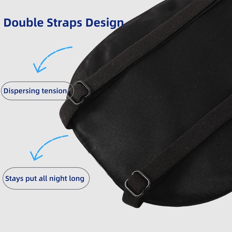 ALASKA BEAR Sleep Mask 2 Straps Mulberry Silk Twin Thin Elastic Bands Stay Put All Night SuperSmooth Slim Eye Mask Two Adjustable Head Strings and Nose Baffle - Image 2