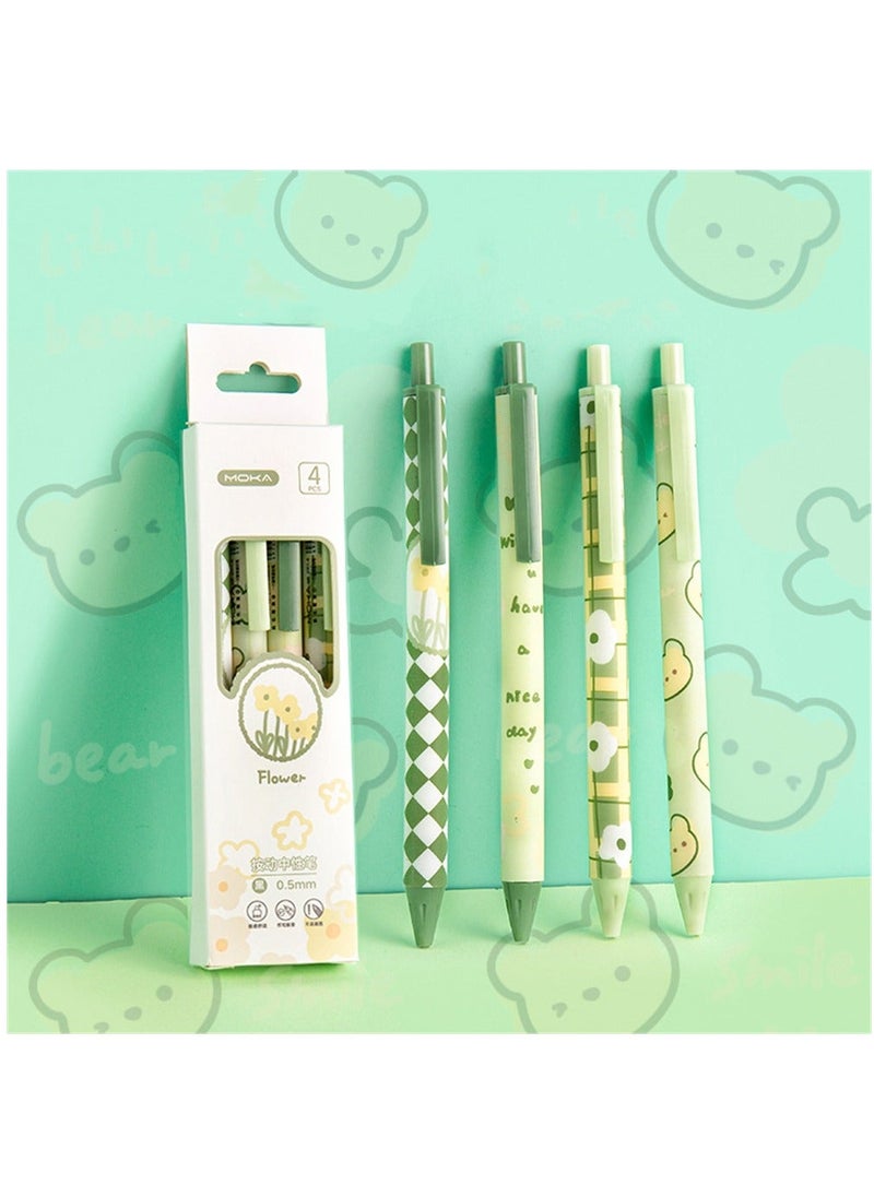 Y&D Gel Ink Pens, 12PCS Cute Cartoon Retractable 0.5mm Black Rollerball Pens Set, Fine Point Smooth Writing, Kawaii Office Supplies for School Teacher Student  - Image 4