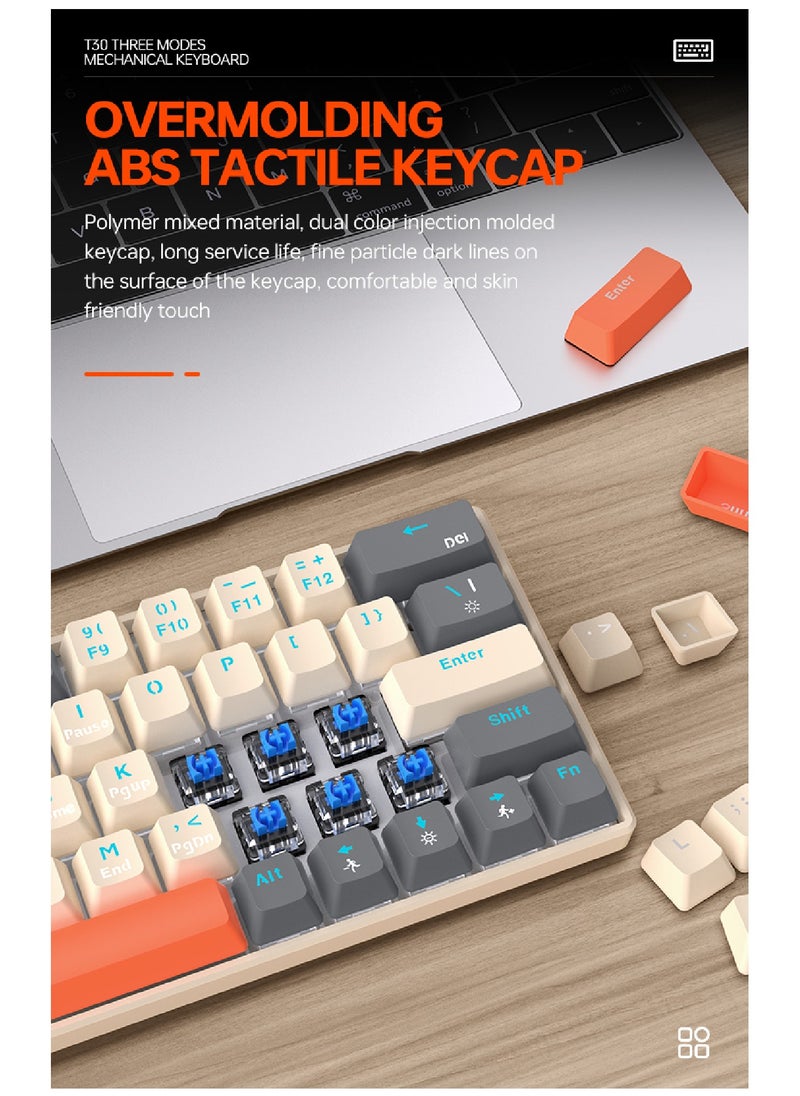 T-WOLF 60% Wired Mechanical Gaming Keyboard RGB Backlit Ultra-Compact Mini Keyboard Waterproof Mini Compact 63 Keys Keyboard for PC Mac Gamer Typist Travel Easy to Carry on Business Trip  - Image 4