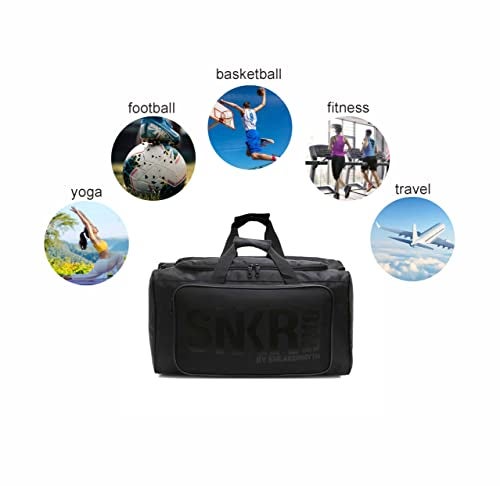 Dawbun Sneaker Duffel Travel Bag for Men Shoe Bags for Travel Sneaker Bag Basketball Outdoor Sports Gym Bag Travel shoe bag With 3 Adjustable Compartment Dividers Travel Shoe Bags for Travel Men (black) - Image 5