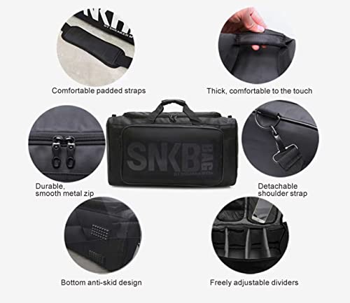 Dawbun Sneaker Duffel Travel Bag for Men Shoe Bags for Travel Sneaker Bag Basketball Outdoor Sports Gym Bag Travel shoe bag With 3 Adjustable Compartment Dividers Travel Shoe Bags for Travel Men (black) - Image 3