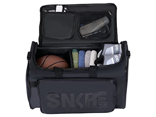 Dawbun Sneaker Duffel Travel Bag for Men Shoe Bags for Travel Sneaker Bag Basketball Outdoor Sports Gym Bag Travel shoe bag With 3 Adjustable Compartment Dividers Travel Shoe Bags for Travel Men (black) - Image 2