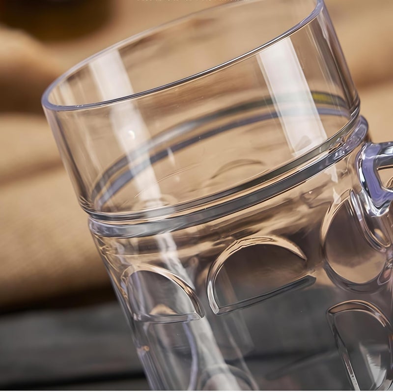 Komost 38oz Plastic Large Beer Mugs with Handle Set of 2, Reusable Beer Stein Drinking Glasses Cups for Party, Bar, Home, Hotel, Perfect for Whiskey, Juice, Cocktail Beverages - Image 5