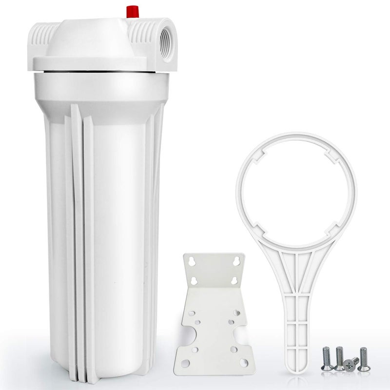 SimPure Whole House Water Filter Housing Inline Water Filter for Home Universal 10 inch Sediment Filter with 34 NPT Inlet and Outlet Heavy Duty Steel Bracket 4 Screws Wrench