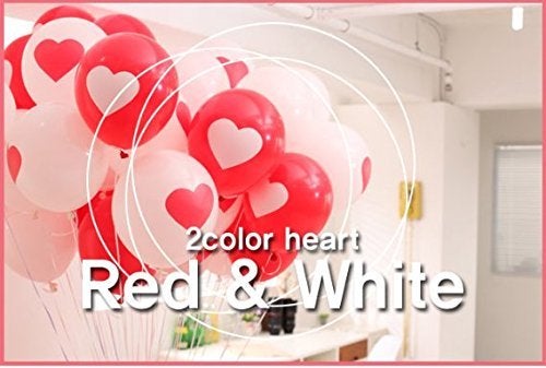 HK Balloons Birthday Decoration Balloons Item 30Pcs For Heart Shaped Balloon Anniversary, Valentine Balloons Decoration RED and WHITE Party Decoration - Image 3