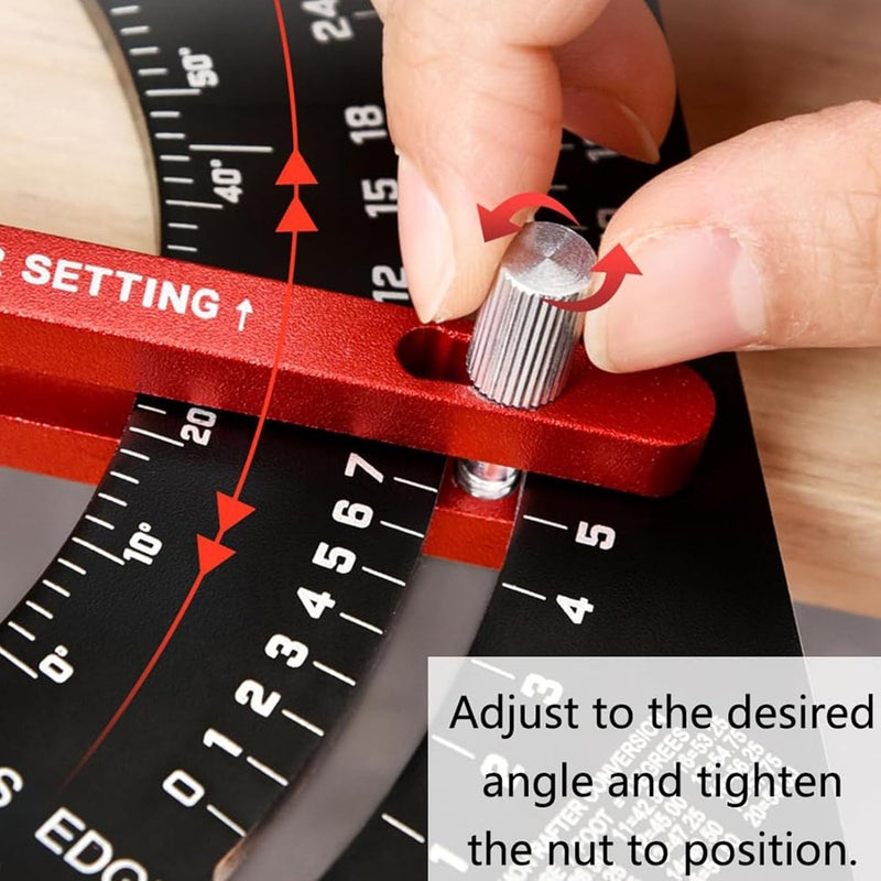 Metric Carpenter Square 80 Degree Adjustable Angle Ruler with 2 Pencils for Woodworking - Image 4
