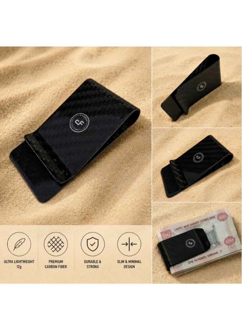 Carbon Fiber Money Clip, Ultra Lightweight Slim Design