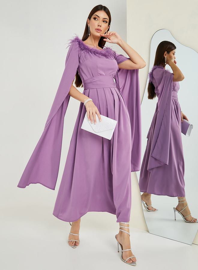 Styli Feathered Evening Dress - Image 1