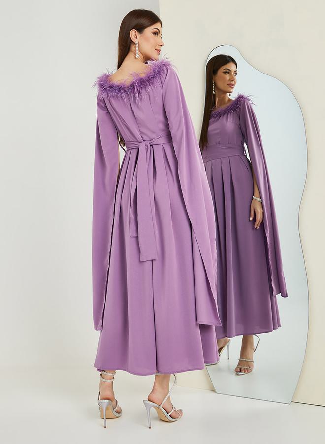 Styli Feathered Evening Dress - Image 4