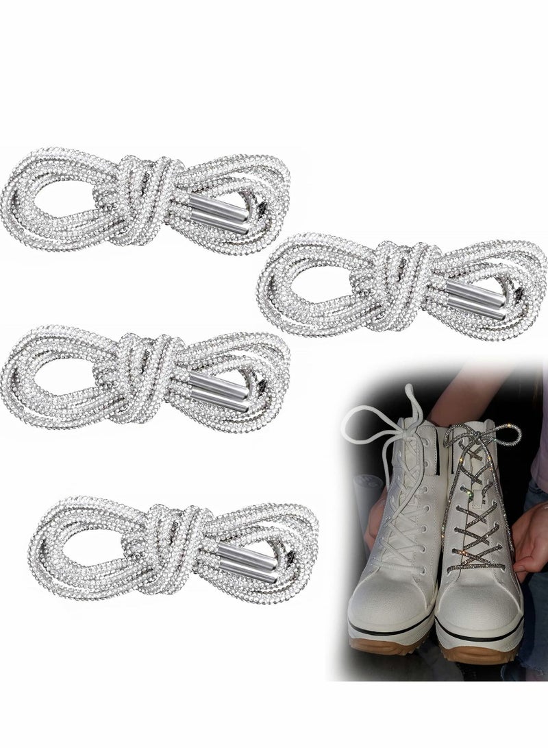 Excefore Rhinestone Shoe Laces, 2 Pair Crystal Bling Shiny Round Glitter Rope for AF1/AJ1, for 1970s, for Ultra Boost and More (2 Pair, 120cm)  - Image 1