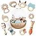 Vanplay Baby Rattles Teethers Set Baby Toys 06 Months Teething Toys 36 Months Sensory Toys with Soft Textures Gentle Sounds EasyGrip Shape Neutral Newborn Gift10Pack - Image 3