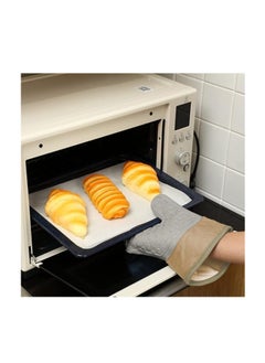 Spaceshoop Silicone Oven Mitt with Cotton Lining, Heat Resistant Glove, Waterproof (1, Multicolor)  - Image 2