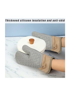 Spaceshoop Silicone Oven Mitt with Cotton Lining, Heat Resistant Glove, Waterproof (1, Multicolor)  - Image 4