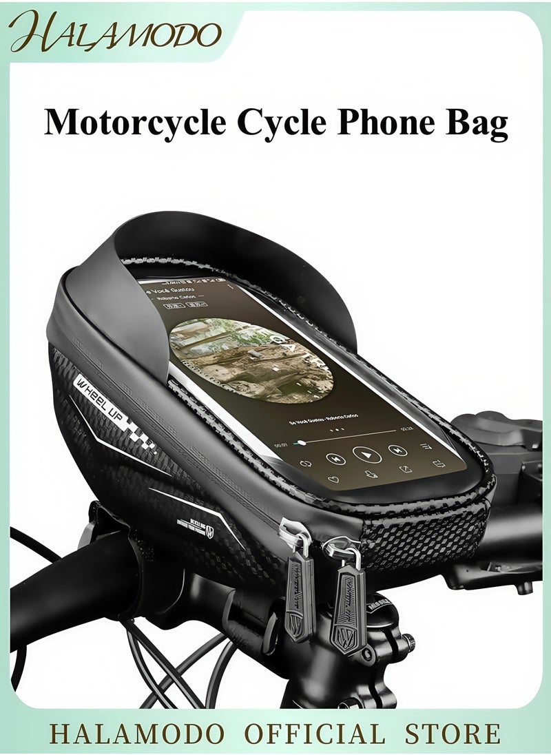 Generic Motorcycle Phone Mount Handlebar Bag Cycling Phone Bag Top Tube Bag Phone Bike Front Frame Pouch Phone Case Handlebar Phone Bag Bike Front Frame Bag Cycling Bag Intelligent  - Image 1