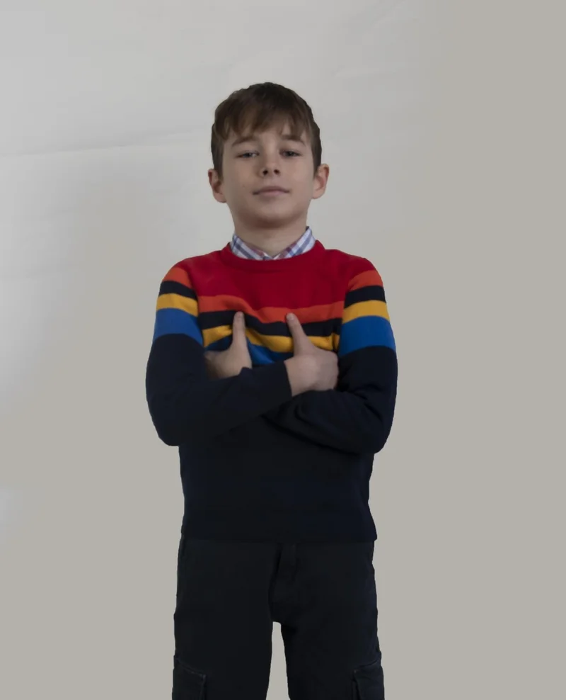 الكسندر جاردي Colour Block Cotton Kids Sweater (C20-18733)