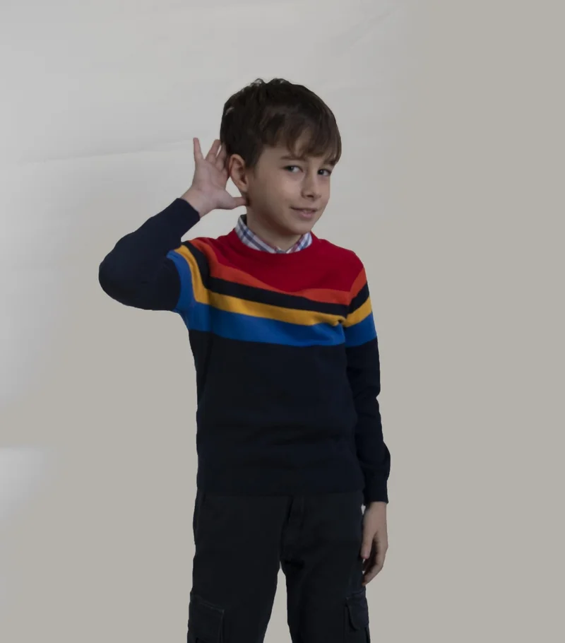 الكسندر جاردي Colour Block Cotton Kids Sweater (C20-18733)