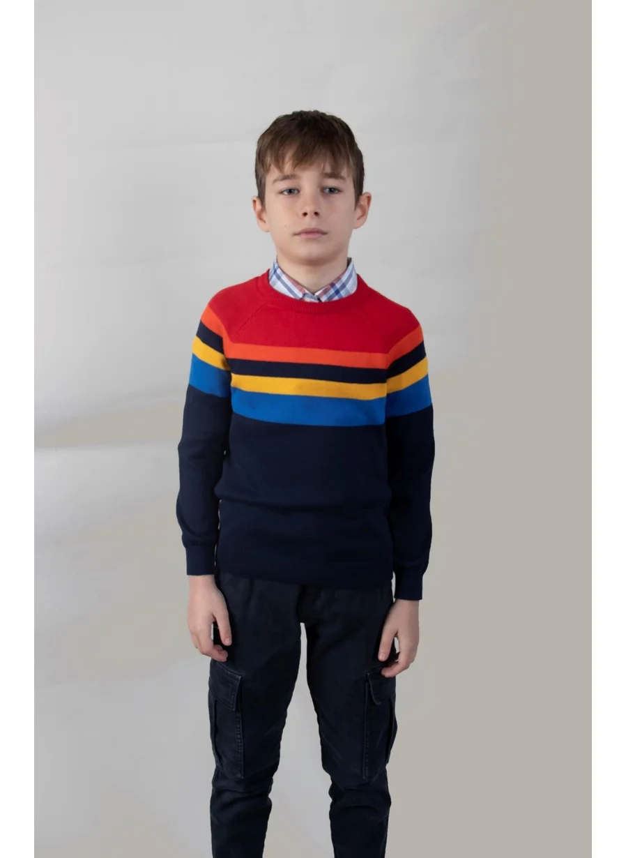 الكسندر جاردي Colour Block Cotton Kids Sweater (C20-18733)
