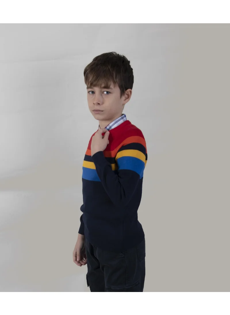 الكسندر جاردي Colour Block Cotton Kids Sweater (C20-18733)