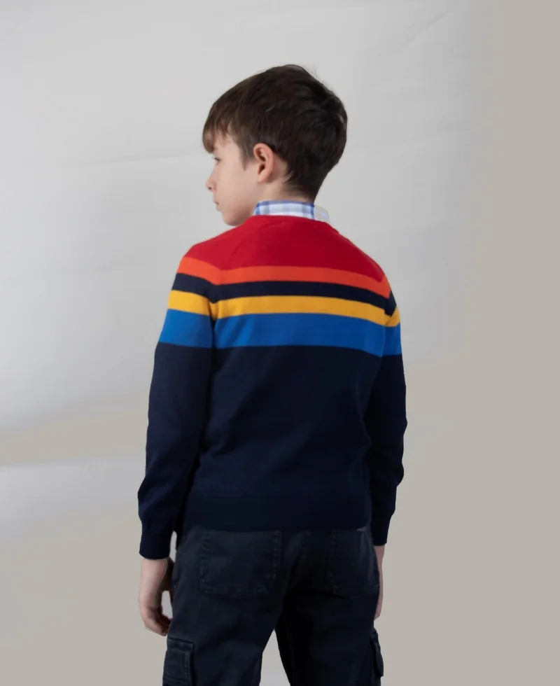 الكسندر جاردي Colour Block Cotton Kids Sweater (C20-18733)