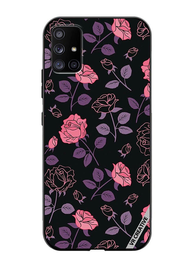 VR CREATIVE Protective Case Cover For Samsung Galaxy A51 5G Pink And Purple Flowers Design Multicolour - Image 1