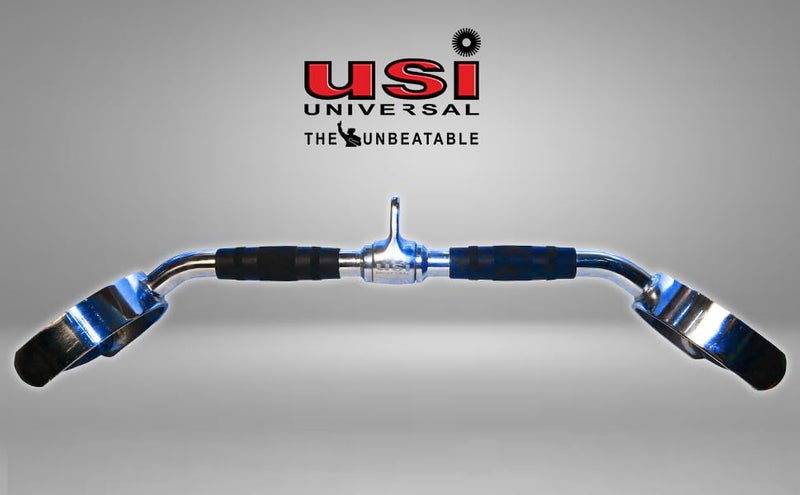 USI UNIVERSAL ملحق آلة الكابل - ملحقات سحب اللات لجيم المنزل - ملحق سحب ثلاثي الرؤوس - معدات آلة الكابل لجيم المنزل (فضي - قضيب سحب اللات) - Image 2