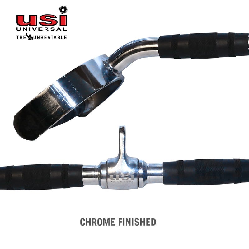 USI UNIVERSAL ملحق آلة الكابل - ملحقات سحب اللات لجيم المنزل - ملحق سحب ثلاثي الرؤوس - معدات آلة الكابل لجيم المنزل (فضي - قضيب سحب اللات) - Image 4